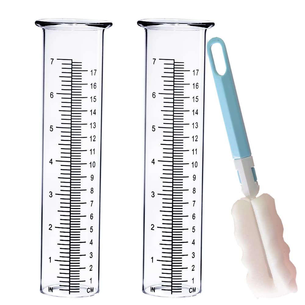 BIUWING 7-inch glass rain gauge replacement tube for accurate outdoor readings.