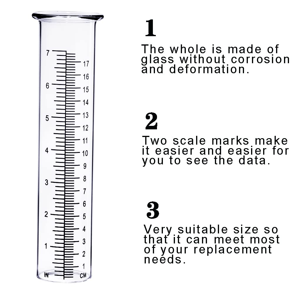 BIUWING clear glass with inch increments supports quick, at-a-glance readings.