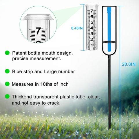 BIUWING clear large-scale tube makes monitoring rainfall effortless.