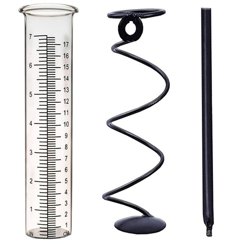 BIUWING rain gauge mounted on a fence for precise backyard rainfall tracking