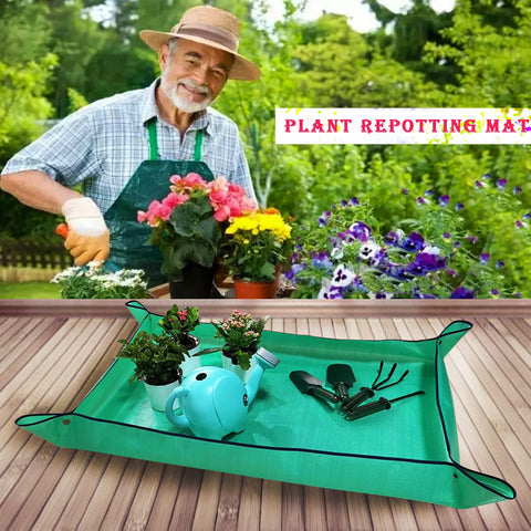 Thickened waterproof PVC surface protects floors during messy transplanting.