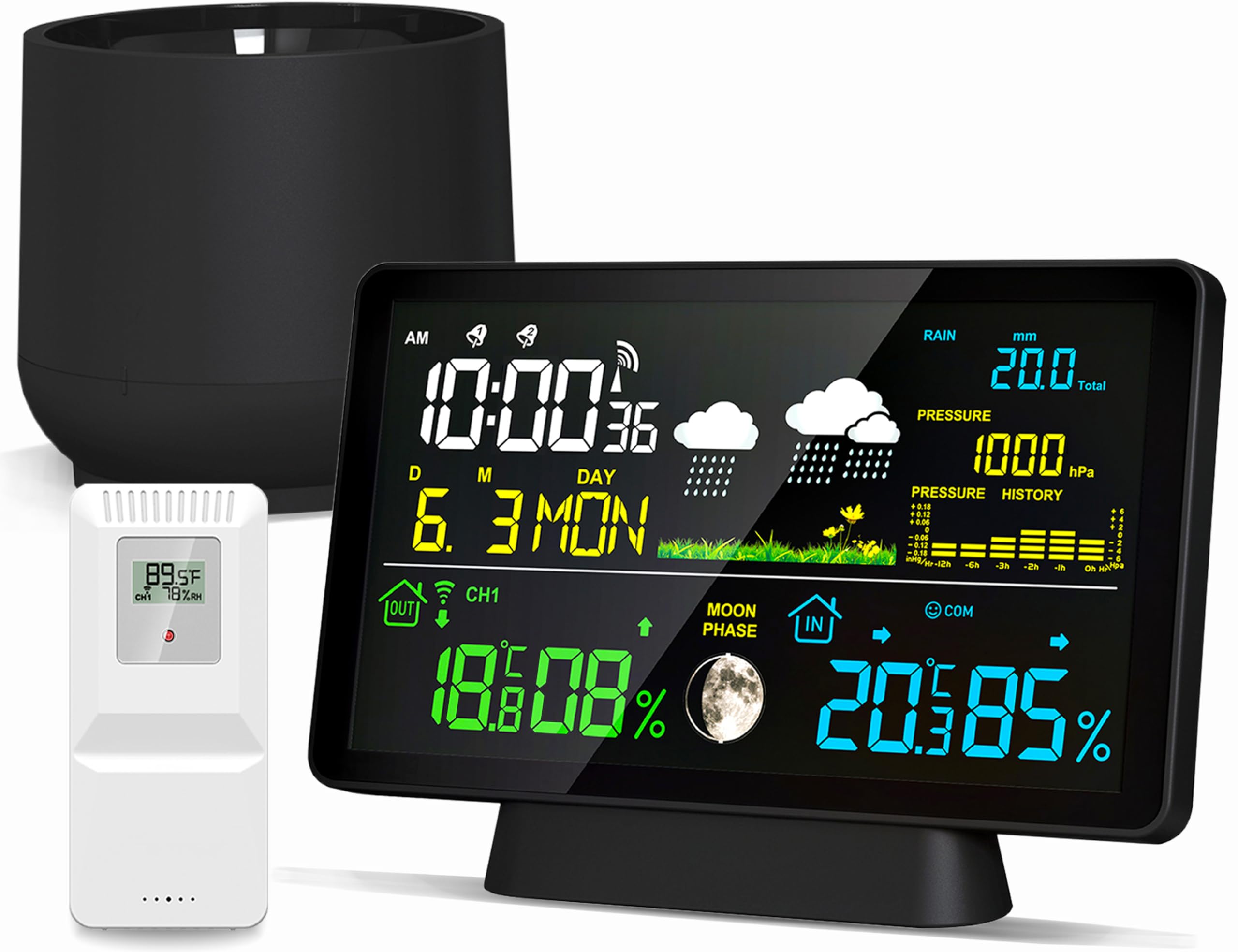 BIUWING wireless rain gauge outdoors measuring rainfall for smart irrigation
