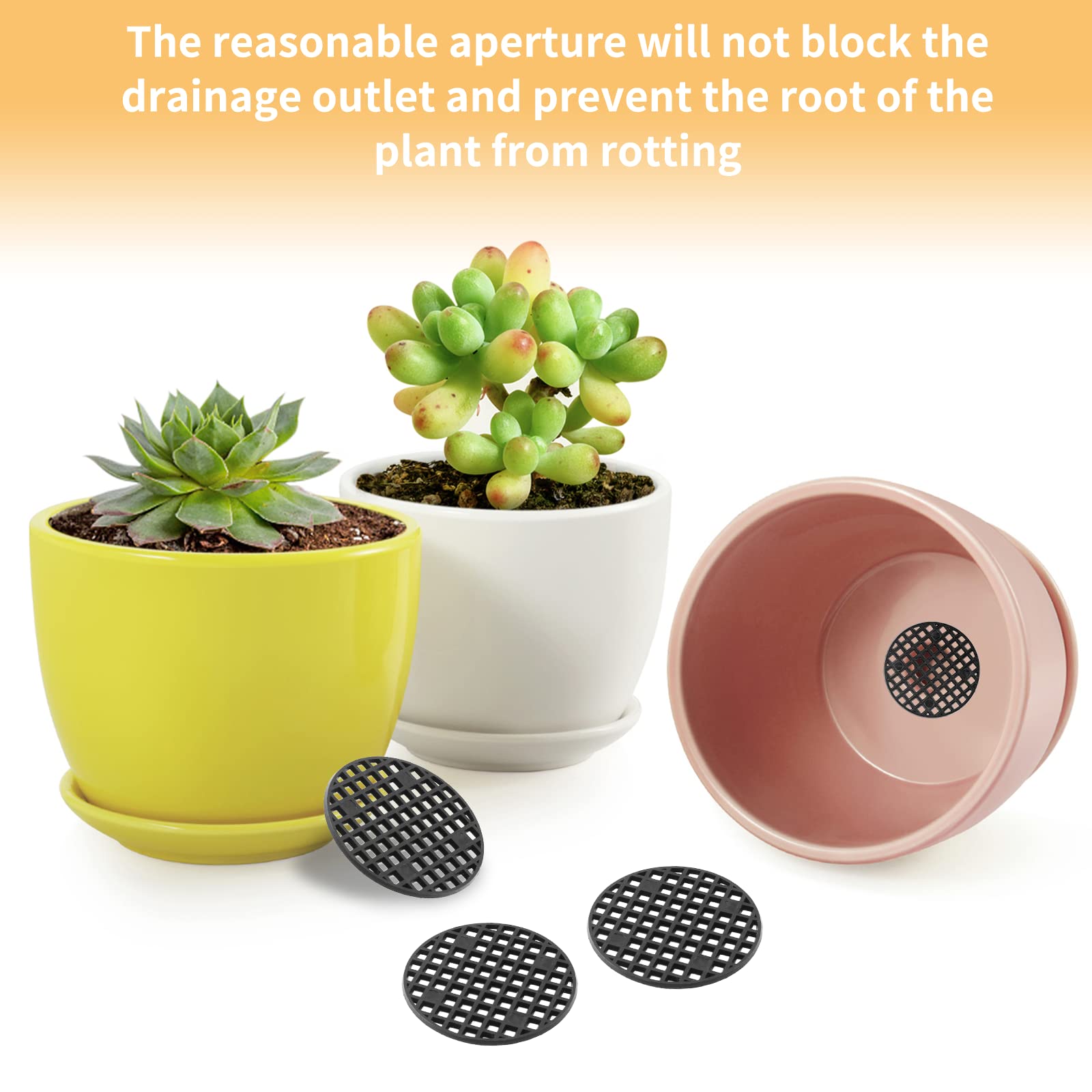 Bivethoi round mesh screen bottom grid keeps pot drainage steady.