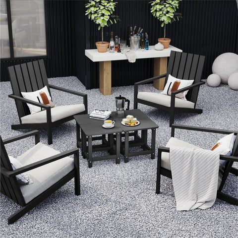 Pair the BIVODA side table with Adirondack chairs for a convenient snack station.