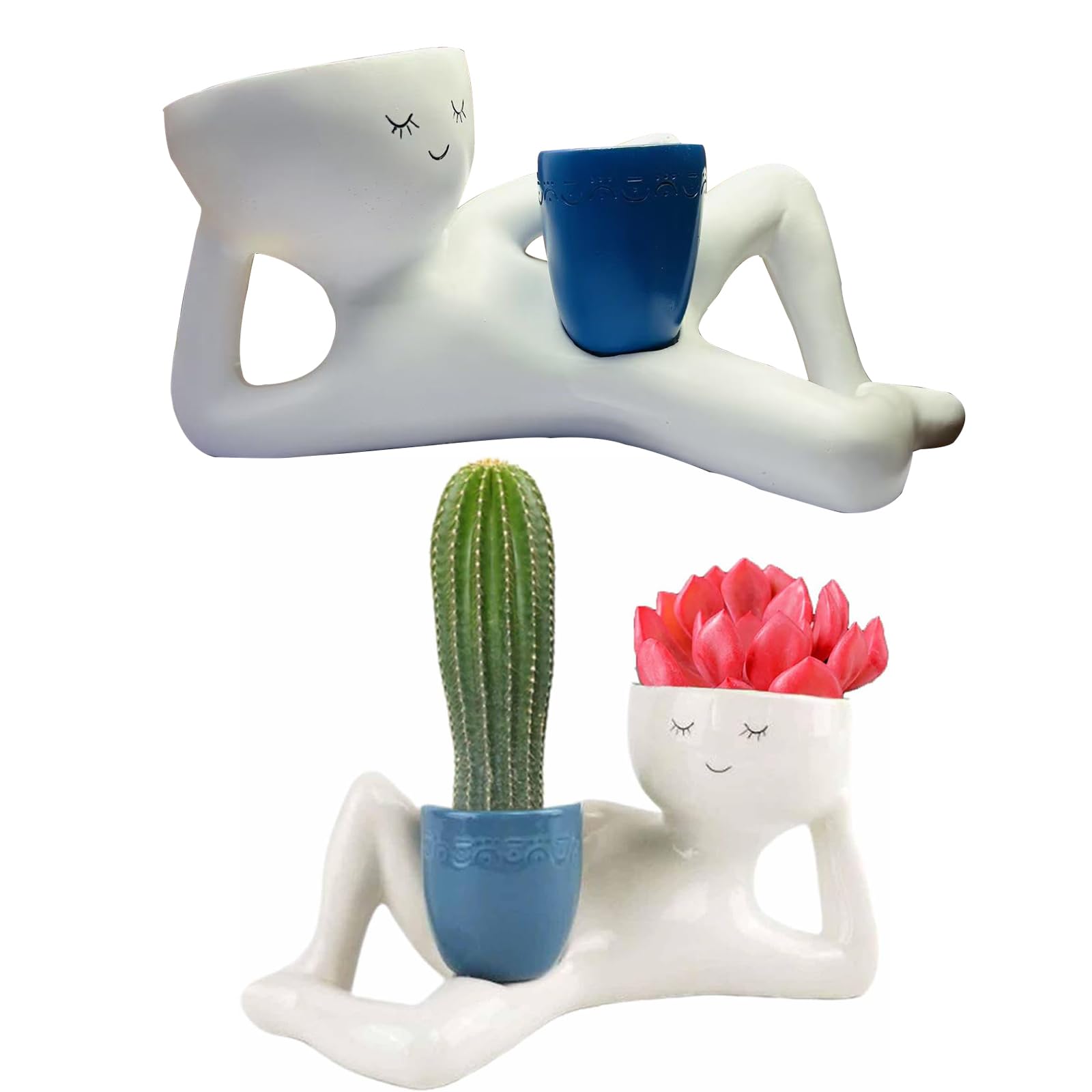 Bivpreom durable resin plant pot, perfect for indoor display.