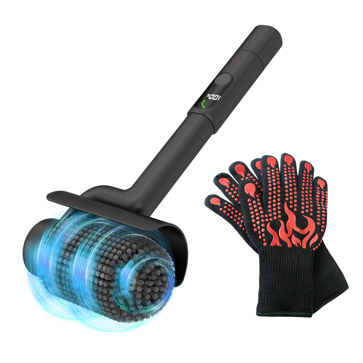 BIZEG electric grill brush 800 RPM for deep grease removal