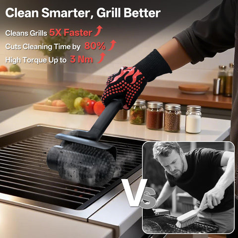 BIZEG wide-head grill brush covers more surface area