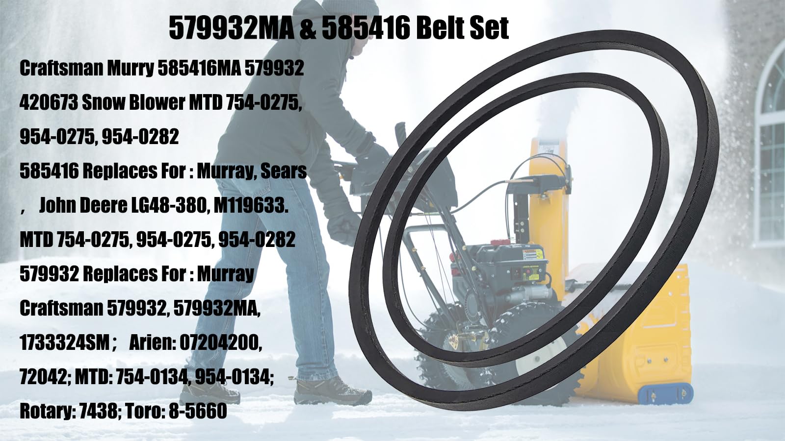 bizhala 2-stage snowthrower belt for reliable operation.