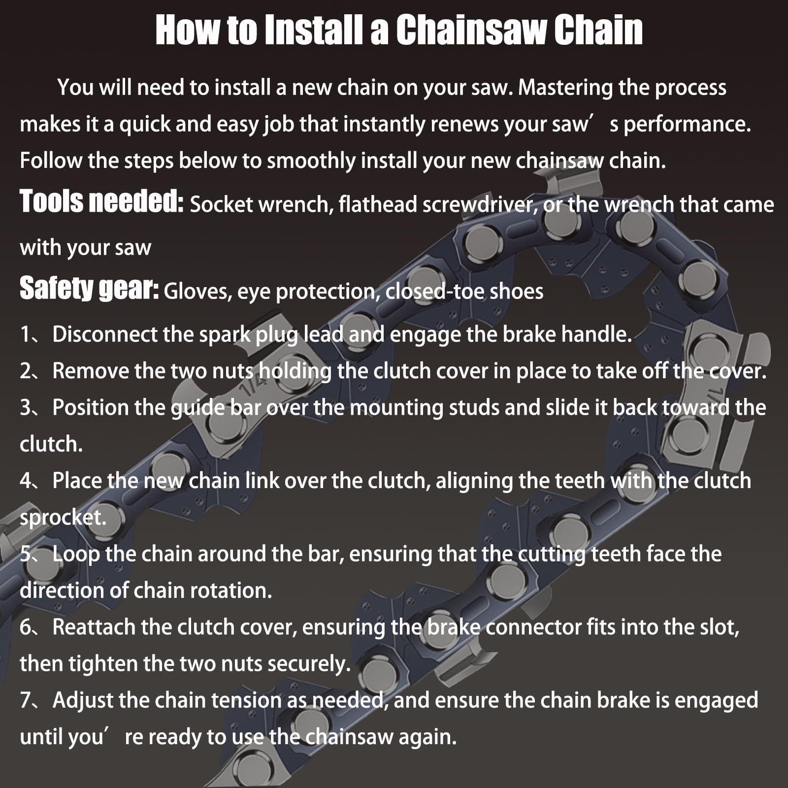 Bizhala 4-pack chainsaw chain pack showing value and ready-to-install set.