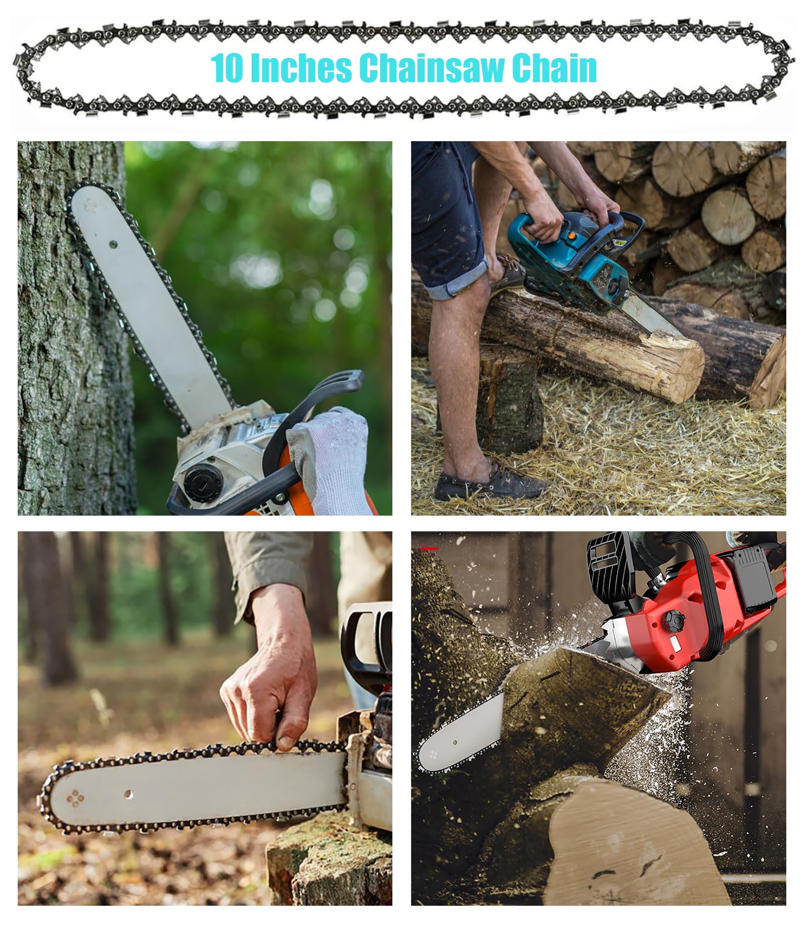 Bizhala chain mounted on a cordless pole saw in use.