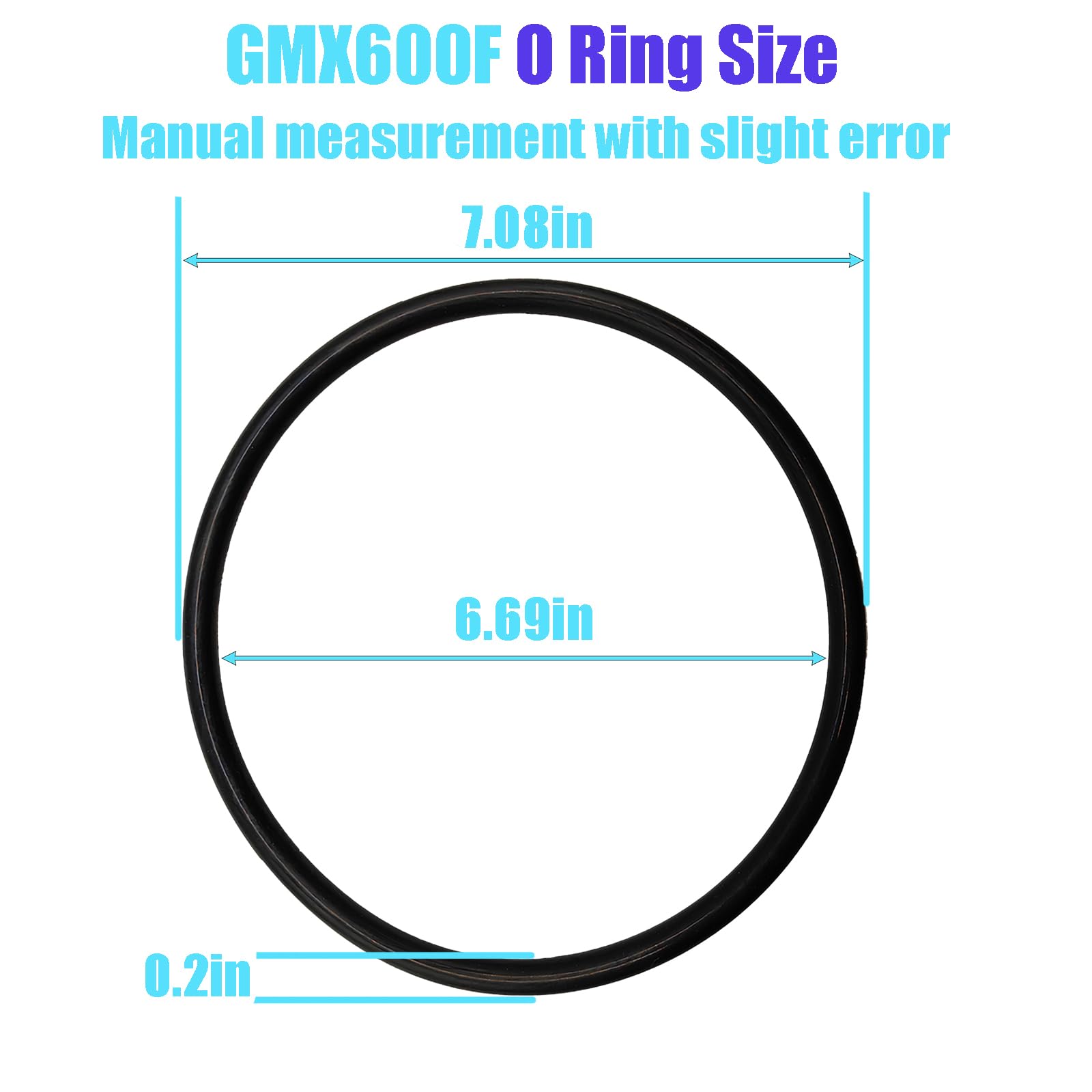 Bizhala GMX600F o ring outer diameter 7-1/8 inches for precise fit.