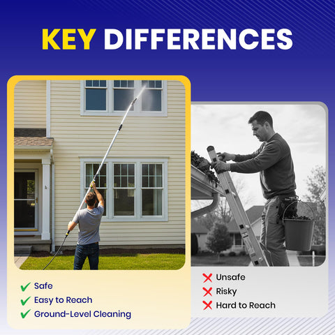 BIZSALVIDO bendable wand head enables precise spraying from ground level.
