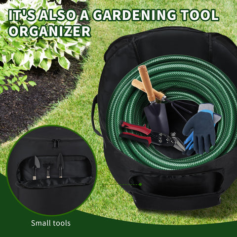 BJJZHH garden hose holder pot bottom drain holes prevent water buildup inside.