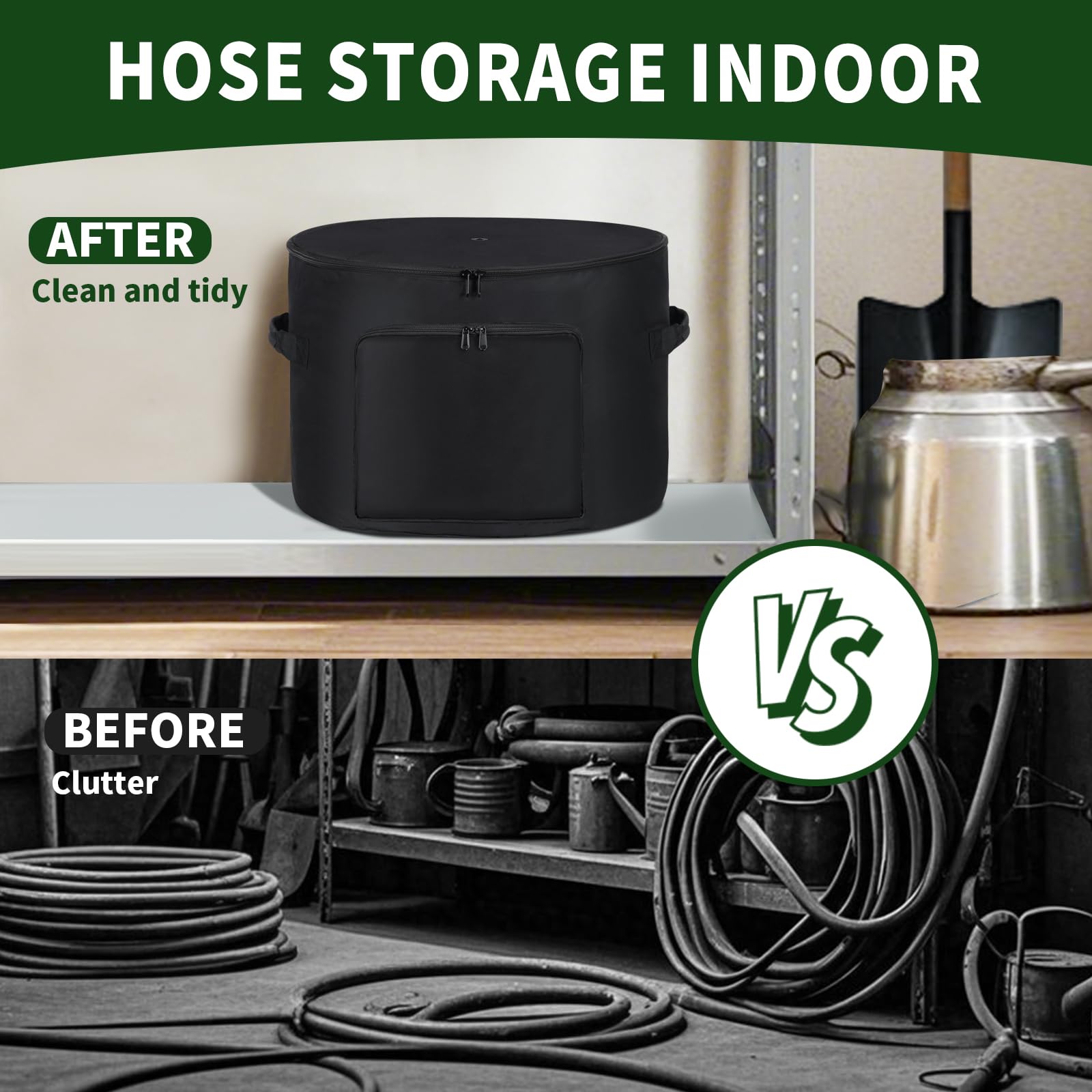BJJZHH garden hose holder pot decorative design blends with patio décor.
