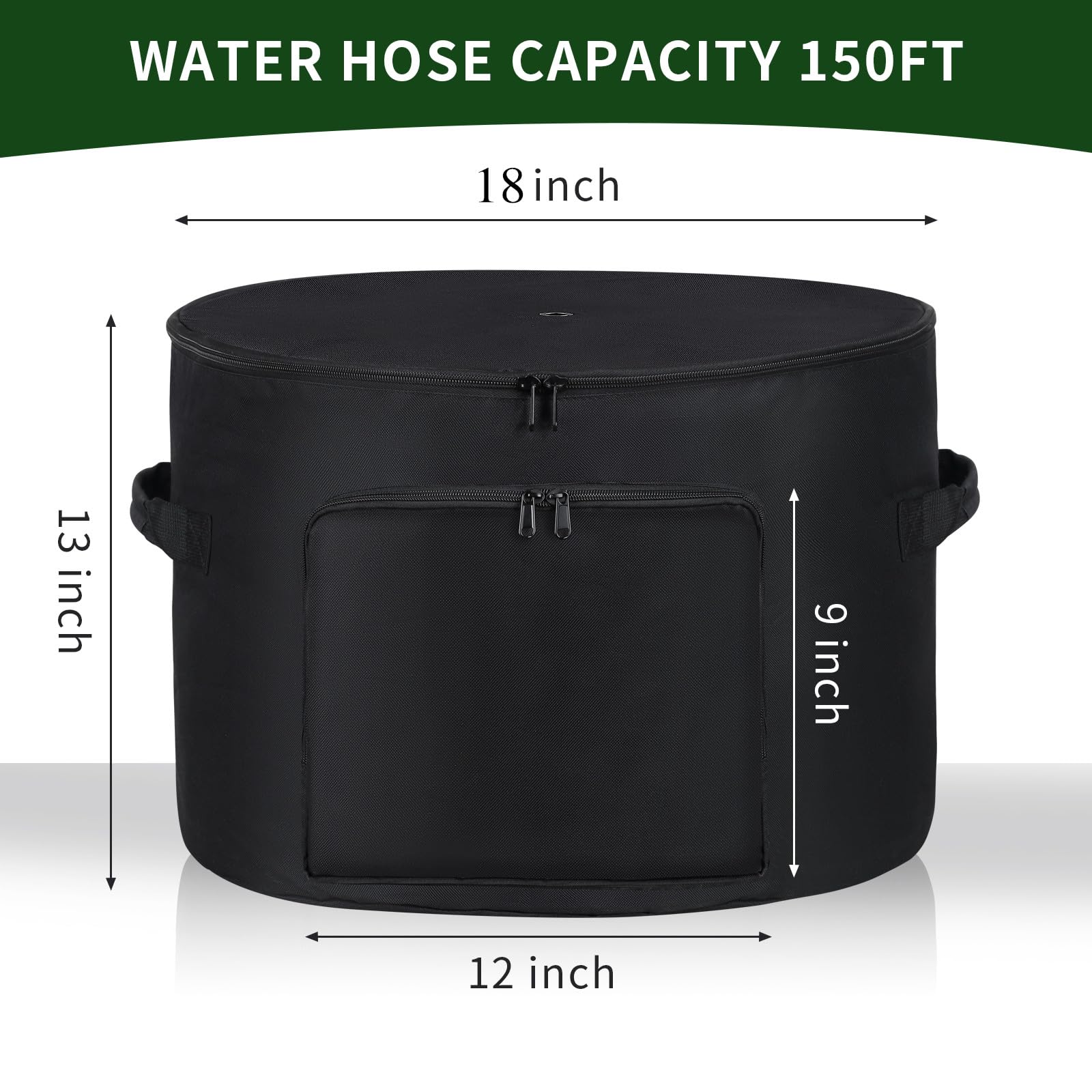 BJJZHH garden hose holder pot front view shows spacious interior for hoses.