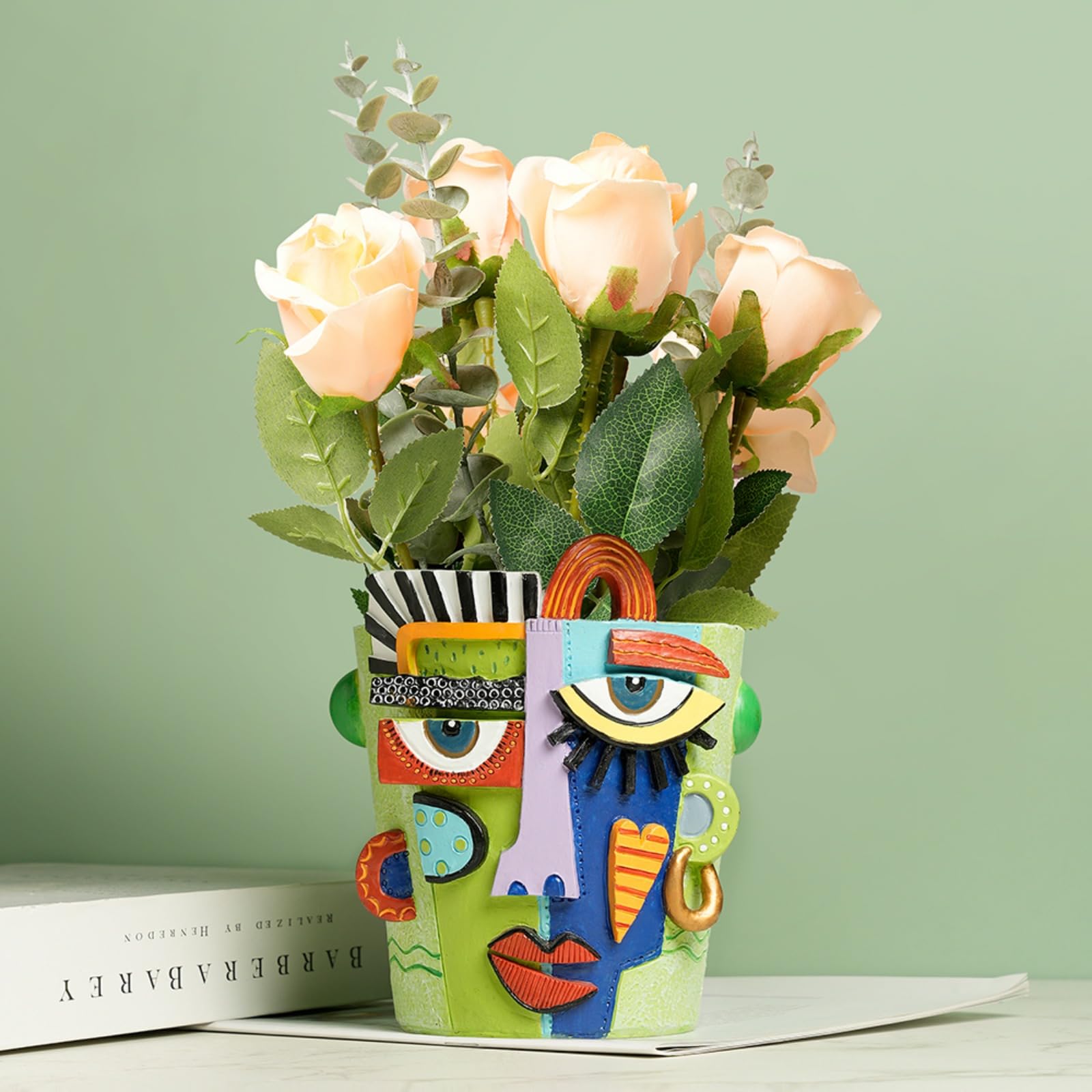 BJVF Picasso Face Planter highlights expressive facial features on a chic accent pot.