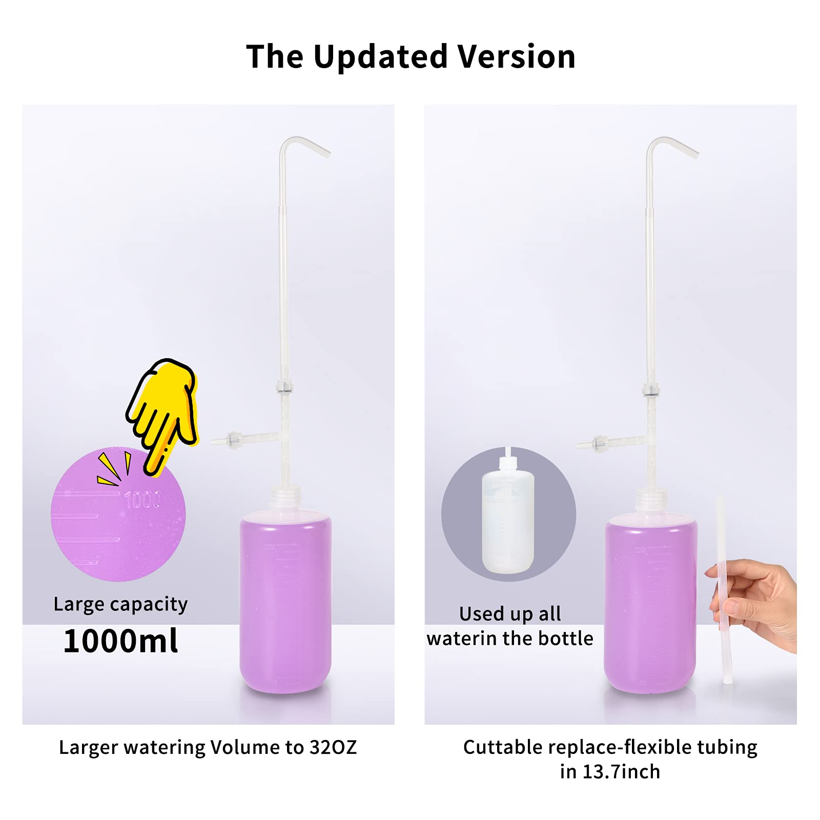 BKSAI angled spout enables clean, spill-free overhead watering