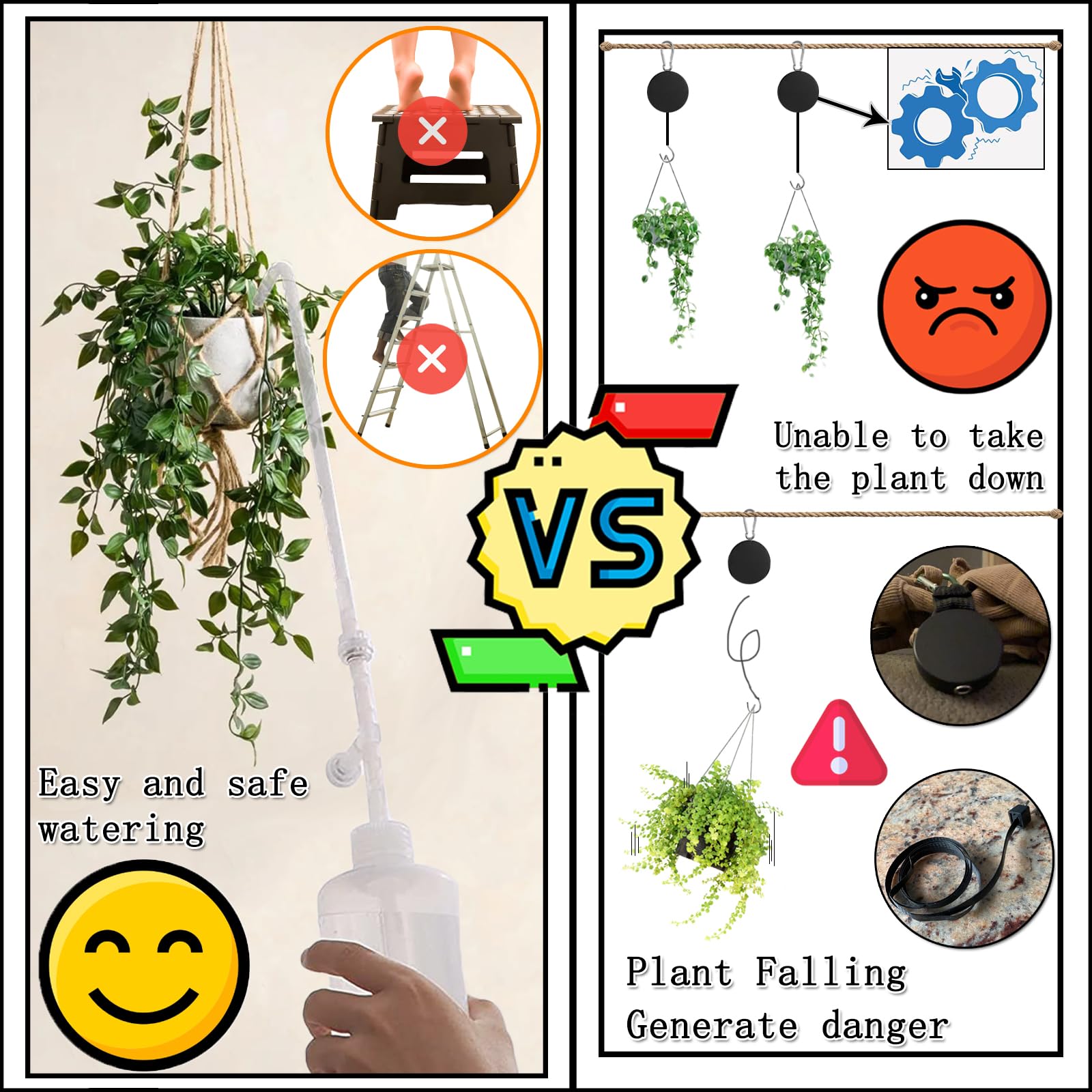 BKSAI cap and spout assembly shows adjustable length options for plants.
