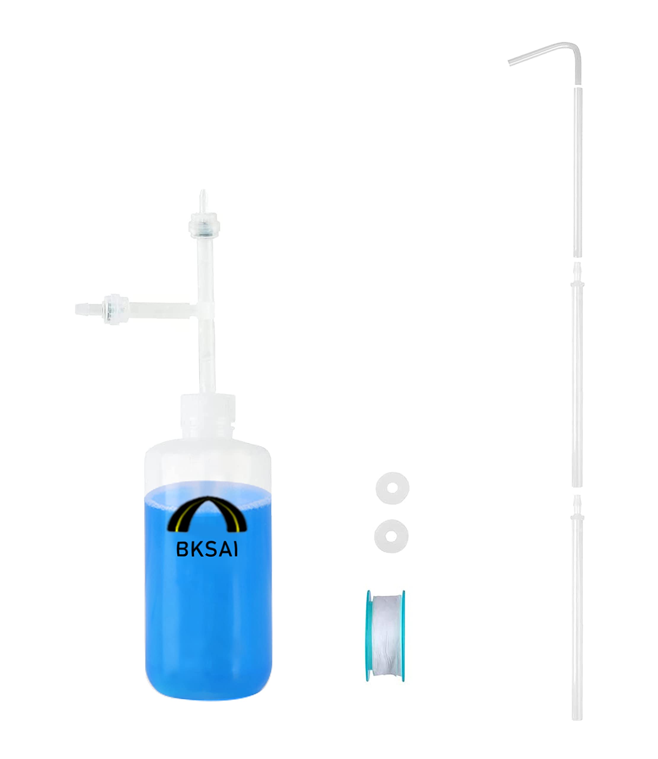 BKSAI hanging plant watering bottle with long spout for overhead watering.