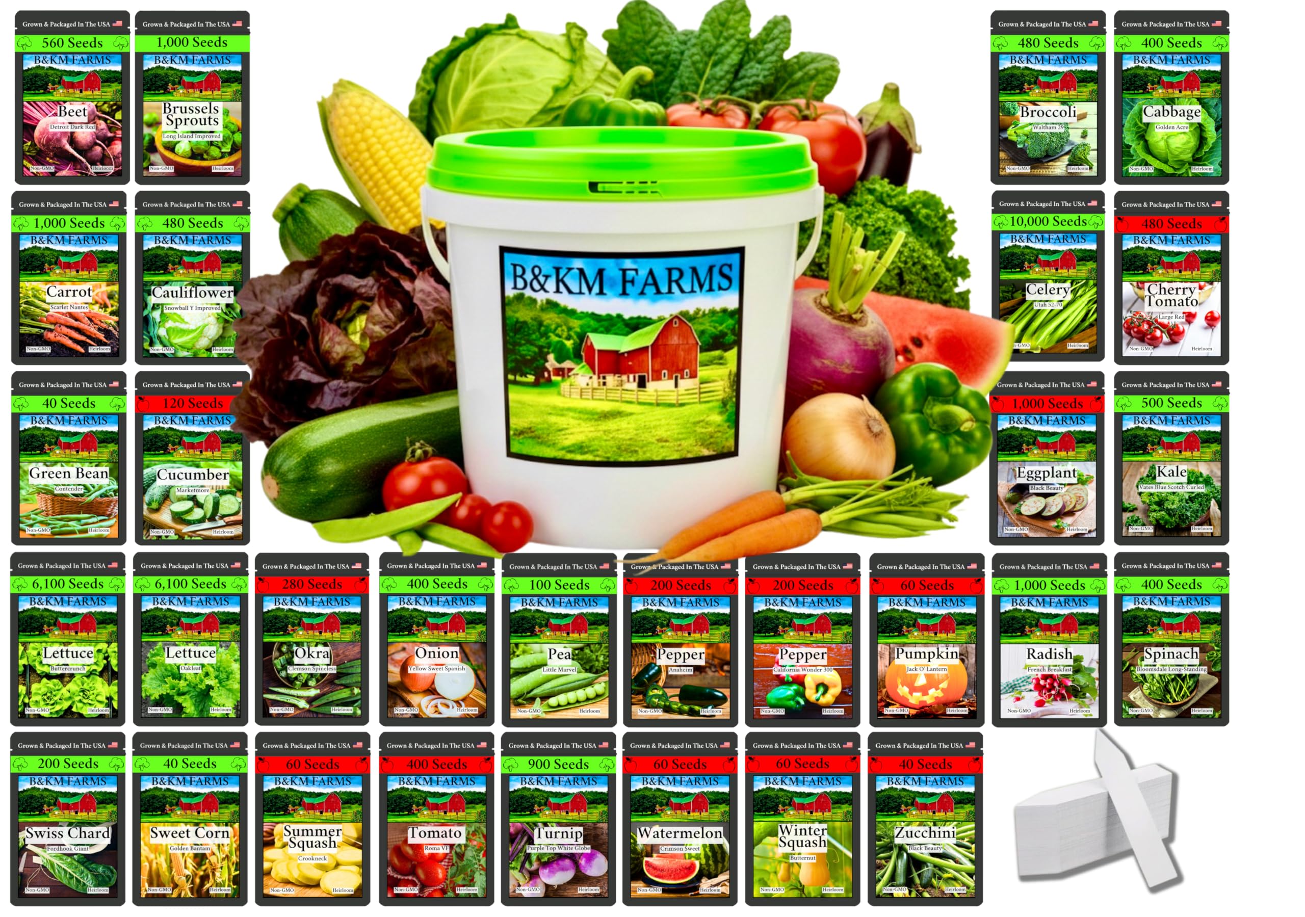 B&KM Farms survival seed kit cover for durable home storage and easy access