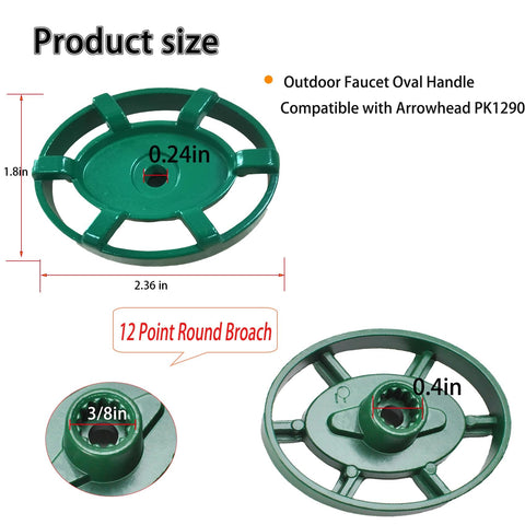 BKIFU oval handle shown as Arrowhead compatible replacement on a hydrant