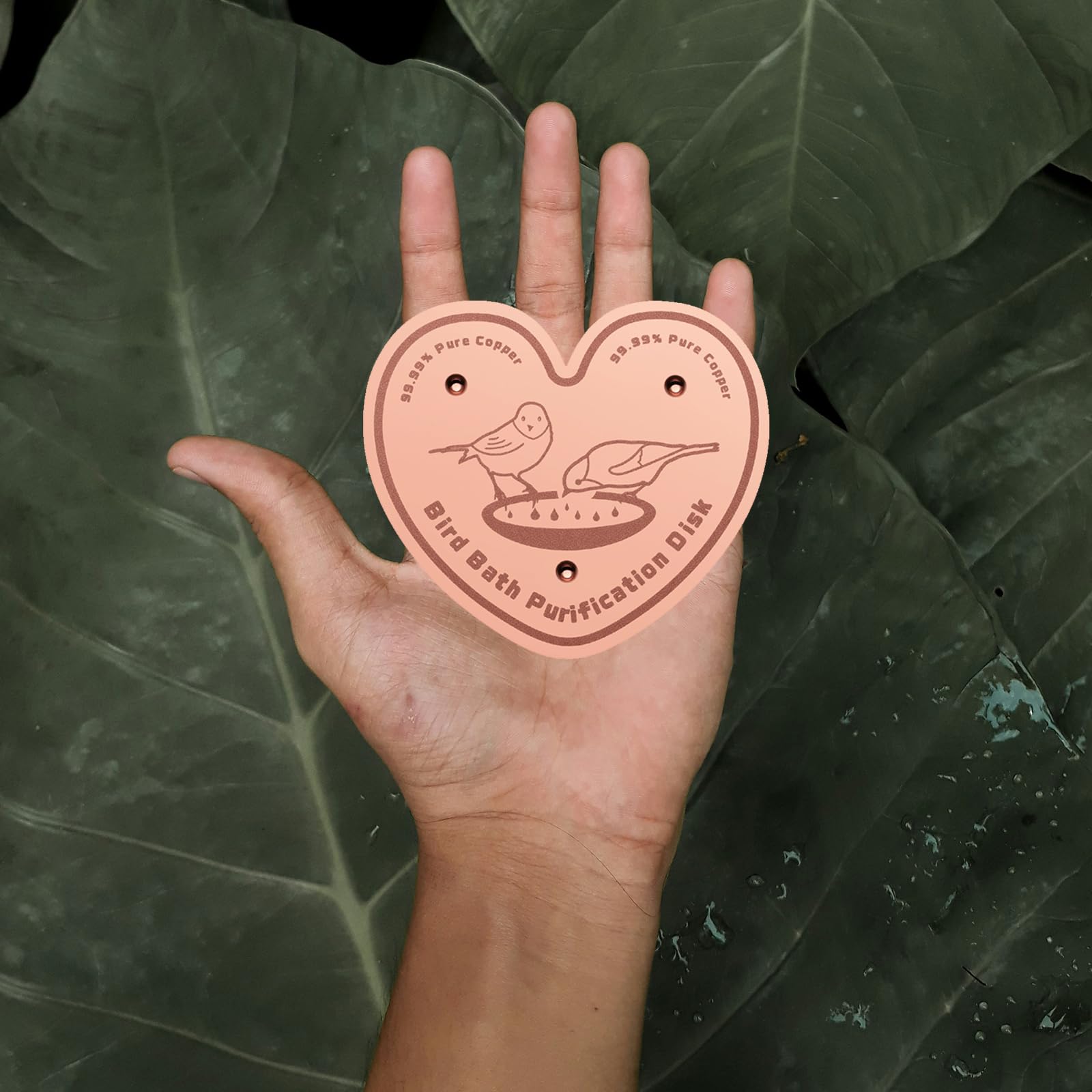 BKMAMLAB heart-shaped disk fits most standard outdoor bird baths