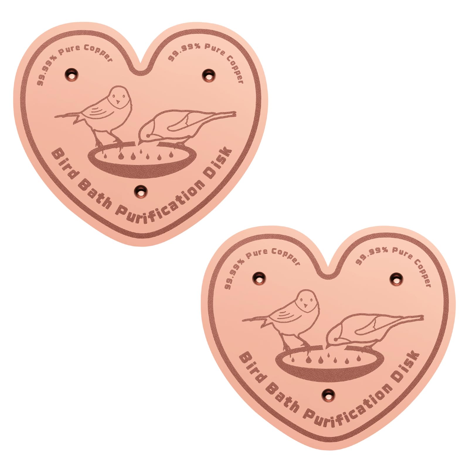 BKMAMLAB heart-shaped purification disk resting in a bird bath for clear water