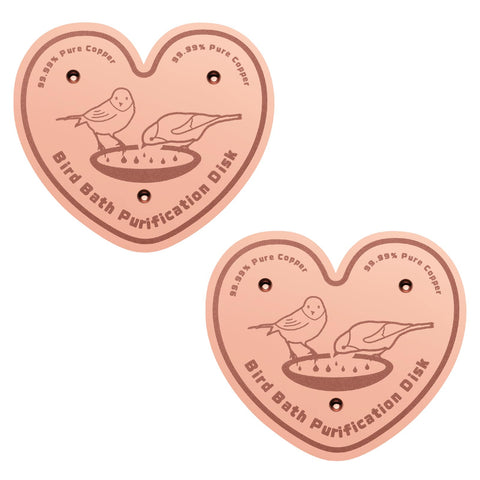 BKMAMLAB heart-shaped purification disk resting in a bird bath for clear water