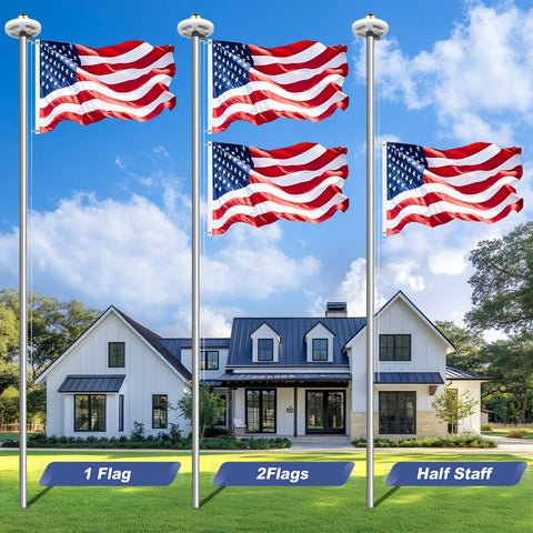 Bknius flagpole easy-install kit saves setup time and effort.