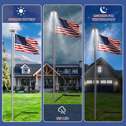 Bknius rust-resistant metal flagpole enduring harsh weather