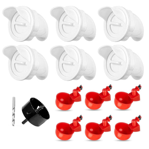 Bkotoo chicken feeder-waterer set 6pcs for spill-free feeding.