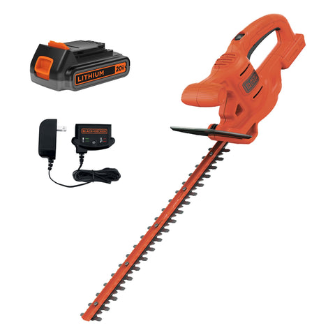 BLACK+DECKER 20V MAX hedge trimmer with 18-inch blade for precise hedge shaping