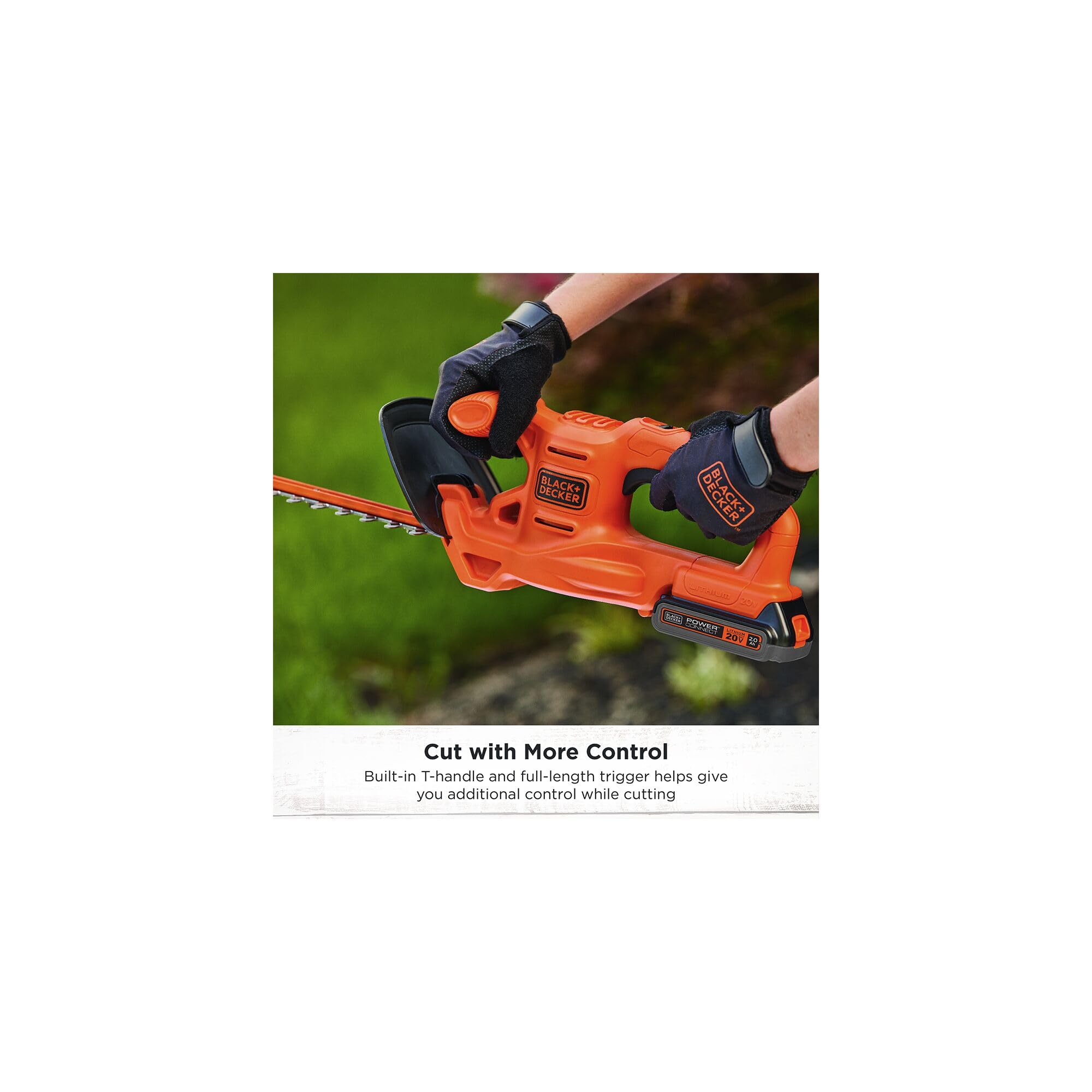 BLACK+DECKER hedge trimmer lightweight design at 5.44 lbs for easy handling