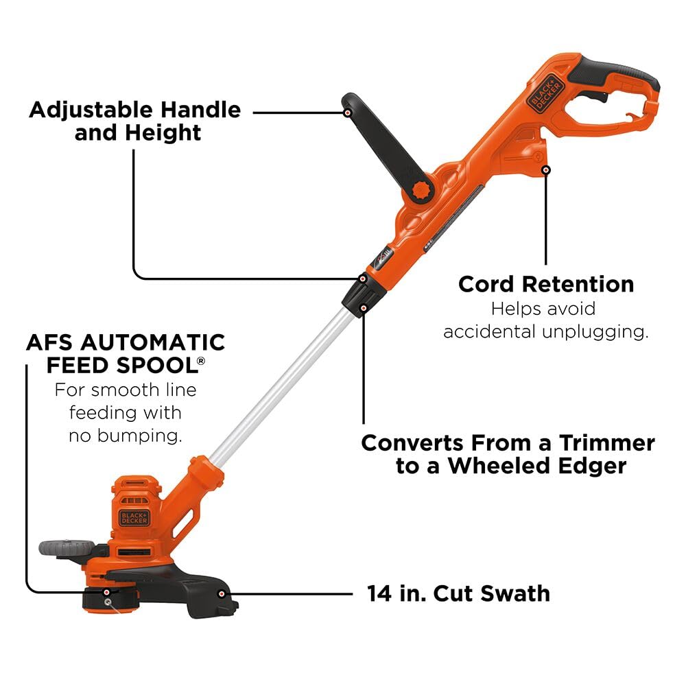 BLACK+DECKER 2-in-1 trimmer edger demonstrates easy switch from trim to edge