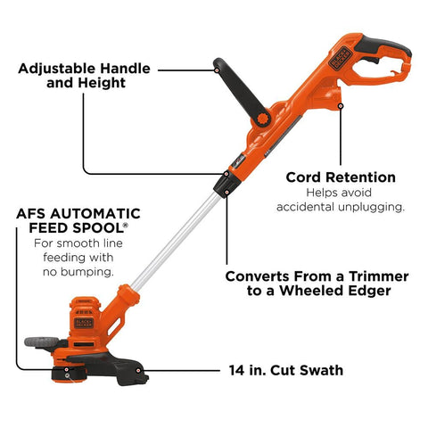 BLACK+DECKER 2-in-1 trimmer edger demonstrates easy switch from trim to edge
