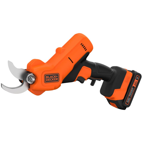 BLACK+DECKER 20V Max cordless pruner kit for easy yard pruning with battery included.