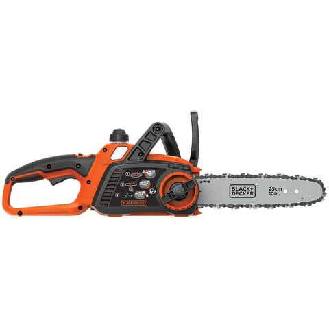 BLACK+DECKER 20V MAX chainsaw with 10-inch bar ready for smooth cuts