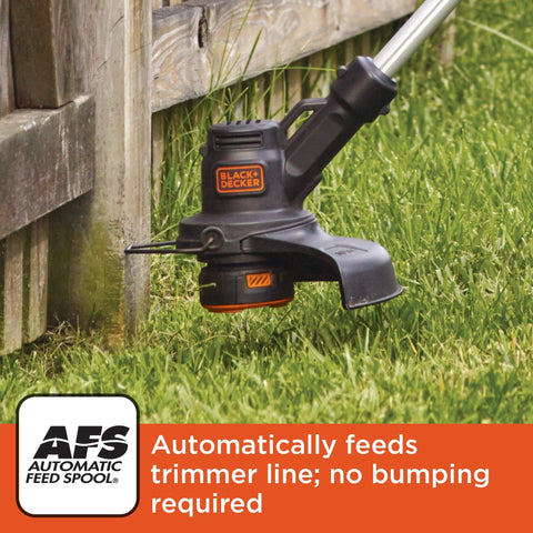 BLACK+DECKER 20V MAX weed wacker automatic line feed maintains smooth trimming.