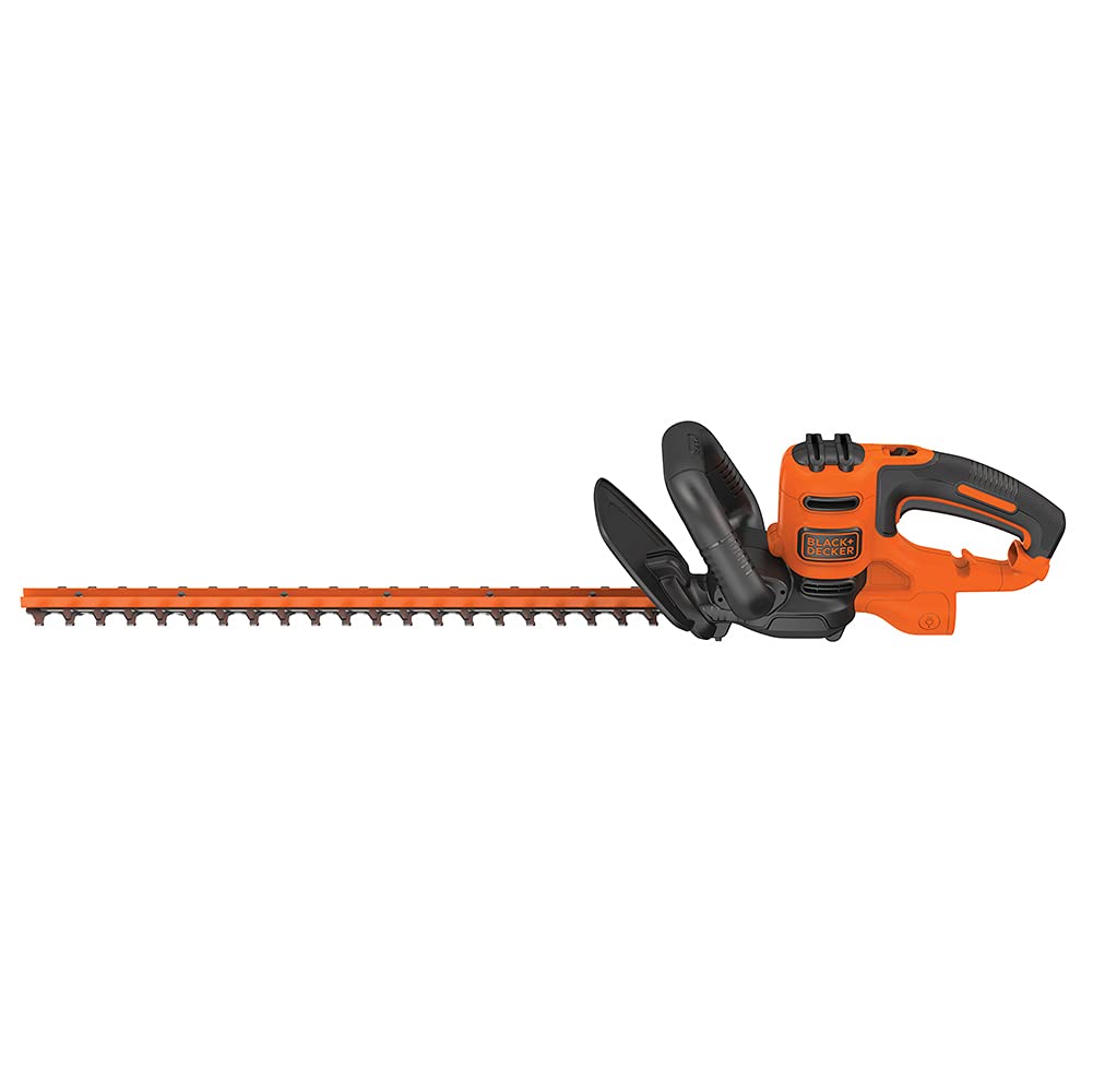 BLACK+DECKER 22-inch hedge trimmer with front wrap handle for precise trimming.