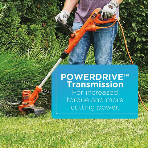 BLACK+DECKER 6.5-amp motor powers fast trimming of overgrowth