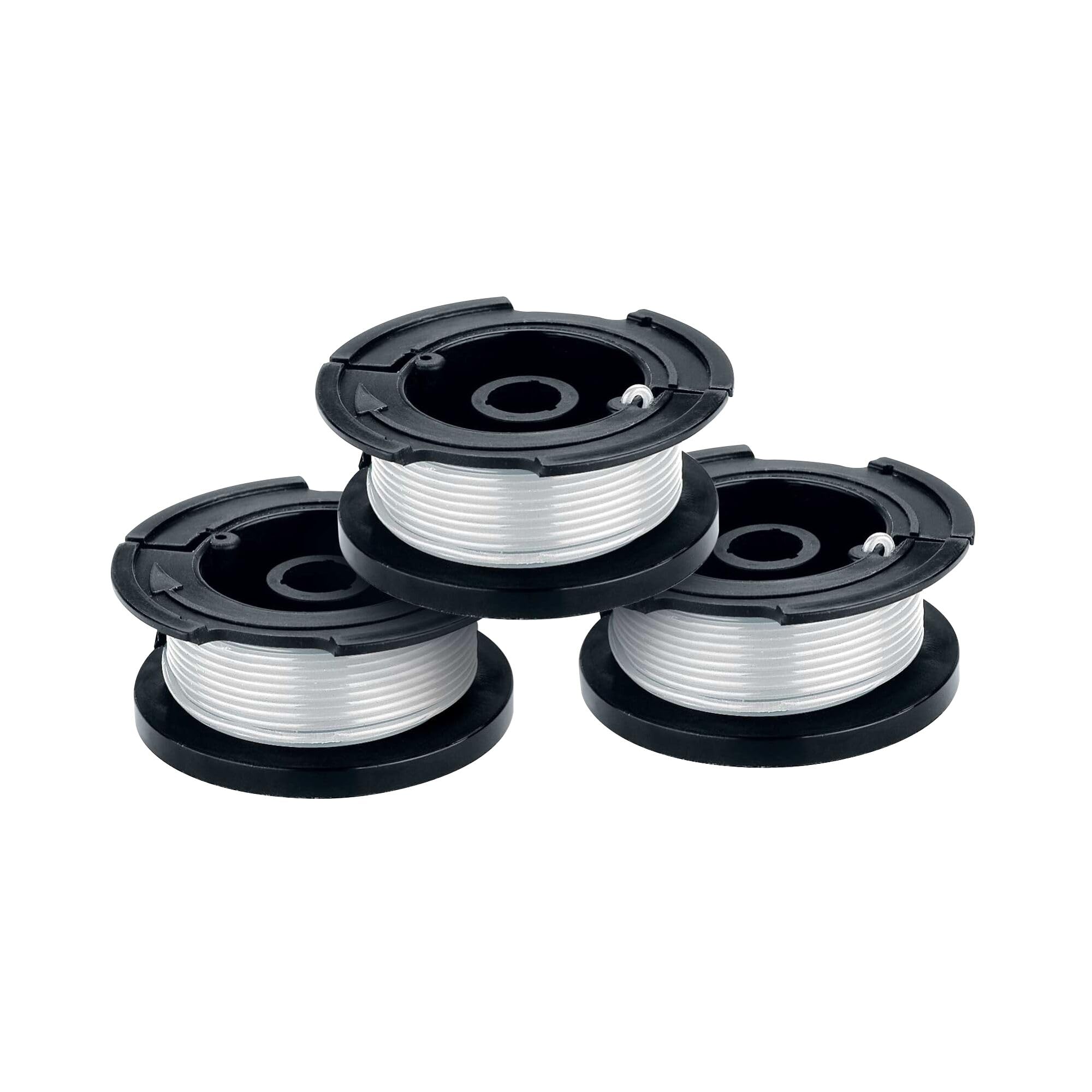 Black+Decker AF1003ZP spool front view with 30 ft of 0.065-in line for easy replacement