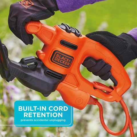 BEHT100 cord retention feature prevents accidental unplugging during use.
