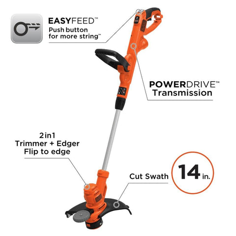 Black+Decker BESTE620 powerdrive transmission powers through tough weeds and overgrowth