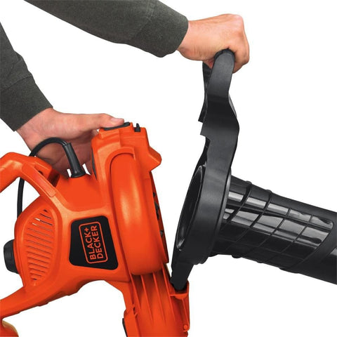 BLACK+DECKER BV3600 concentrator attachment provides focused airflow for precise pickup.