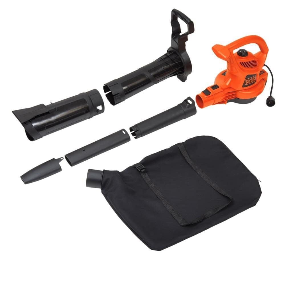 BLACK+DECKER BV3600 yard cleanup in a tidy garden area demonstrates efficiency.