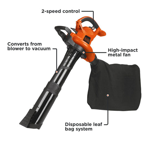 Black+Decker BV6000 3-in-1 operation for quick debris management