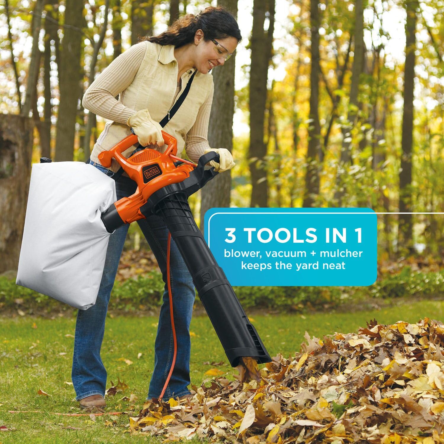 Black+Decker BV6000 mulch ratio 16-to-1 reduces yard waste