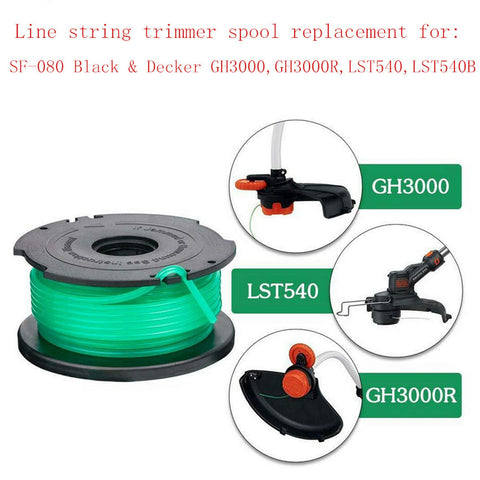 Black Decker GH3000 compatible spool pack for quick, clean replacements.