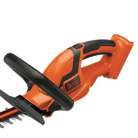 Battery not included with BLACK+DECKER 40V MAX hedge trimmer.