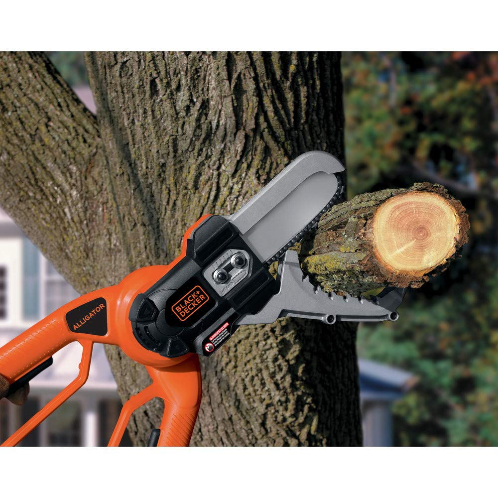 BLACK+DECKER LLP120B pruning branches up to 4 inches in diameter efficiently.